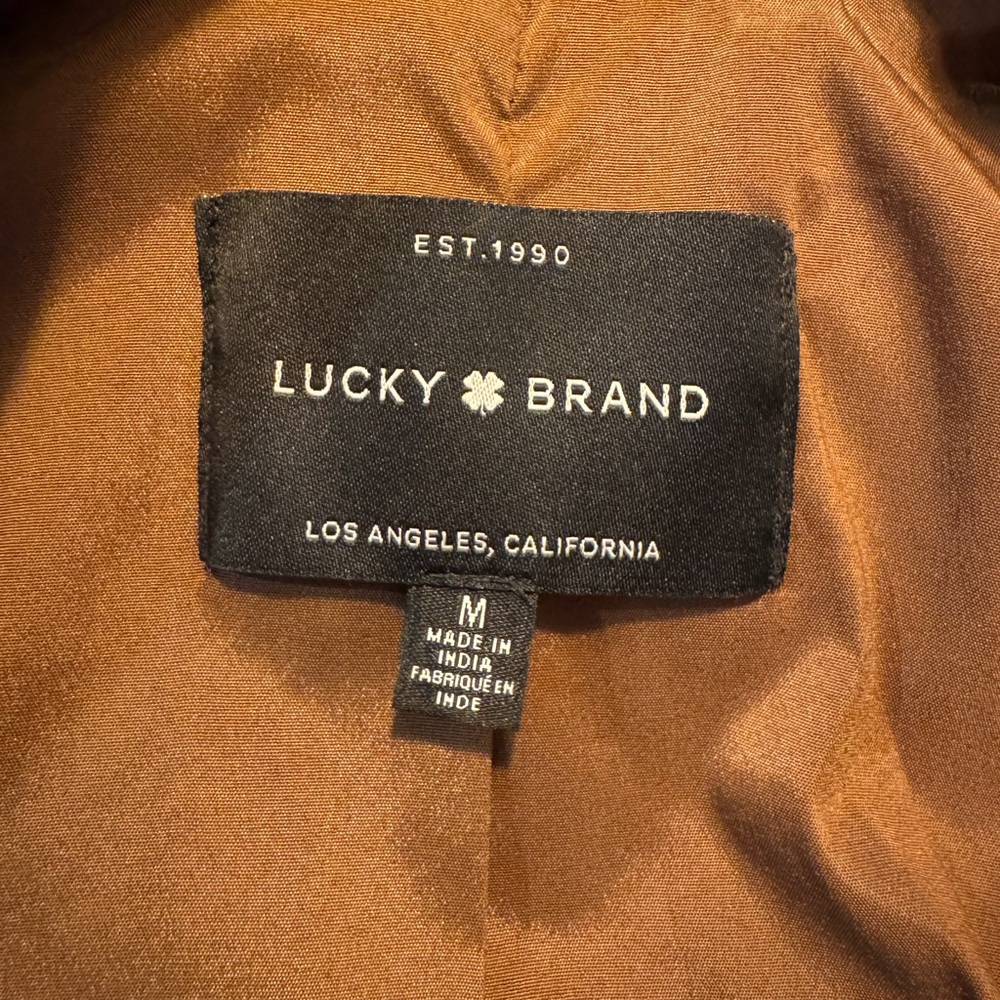 Lucky Brand Brown Leather Moto Jacket Size M - Picture 3 of 3